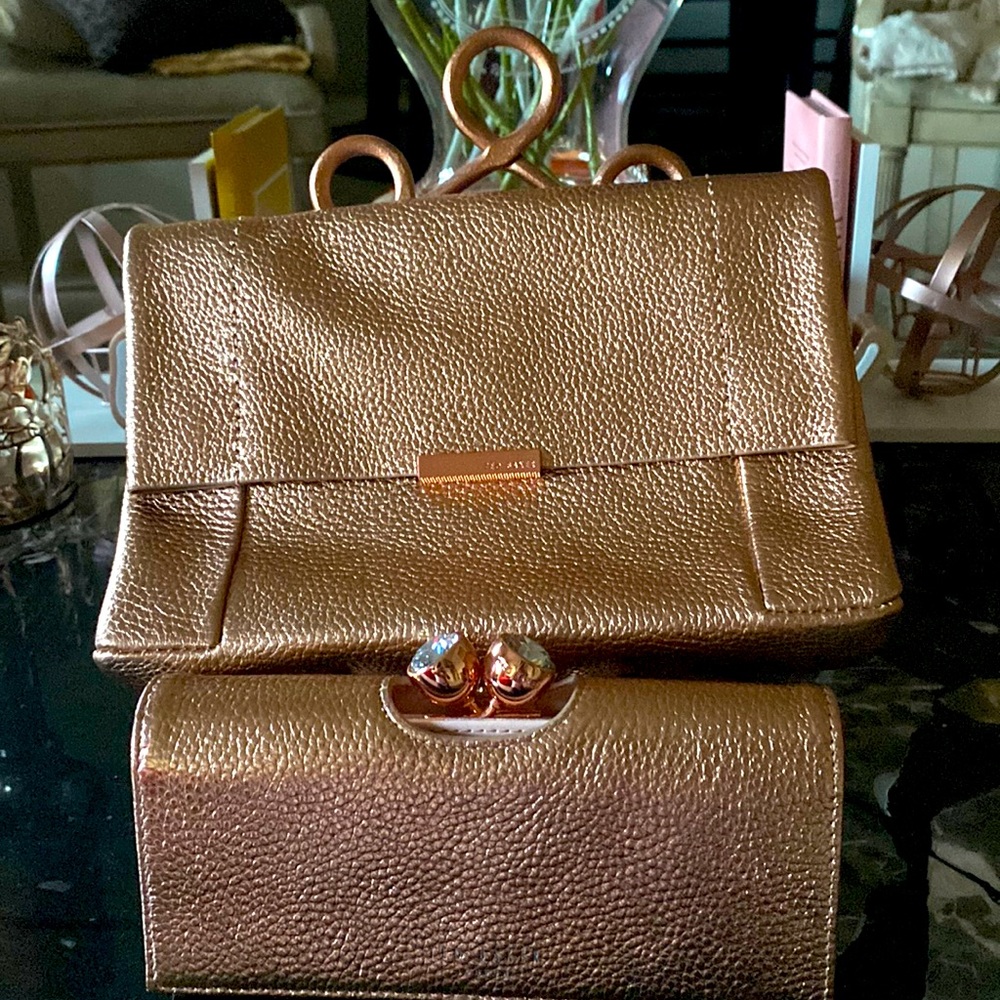 Ted Baker Rose Gold Crossbody bag & matching wallet.